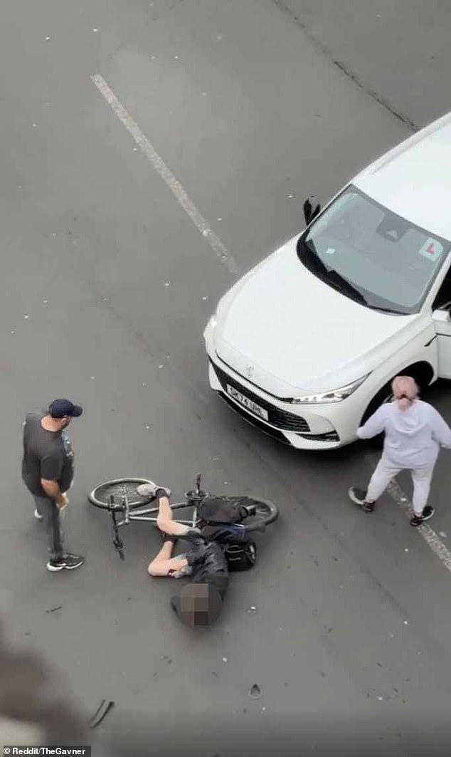 After grabbing him by the neck, he threw him to the ground in shocking scenes in Edinburgh