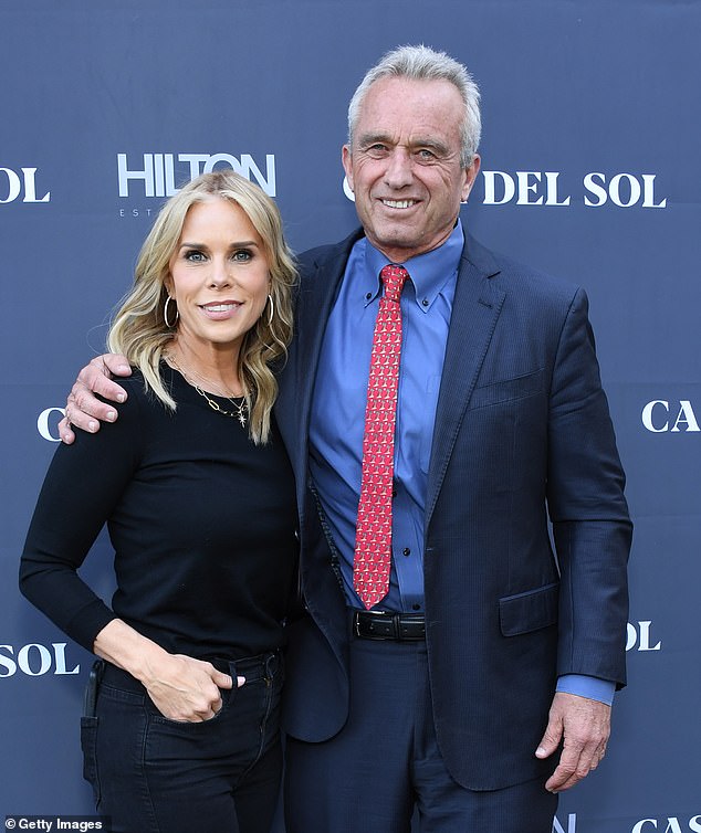 The joyous moment came just days after news broke that her husband RFK Jr. had been having an affair with Nuzzi, 31, a reporter for New York Magazine. (Pictured: Hines and Kennedy in April 2022)