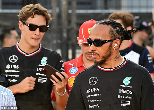 Both Russell (left) and Hamilton (right) struggled in the scorching Singapore heat