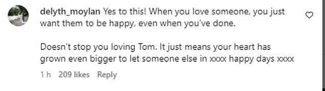 Kelsey's post was met with messages of support from her famous friends and her followers even jumped in to send their congratulations