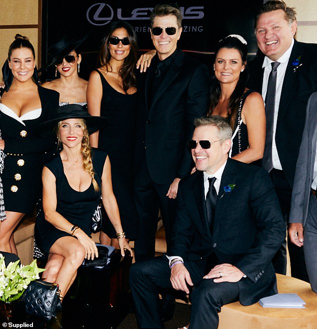 Phillips meets A-listers at the races including Pia and Patrick Whitesell (centre)