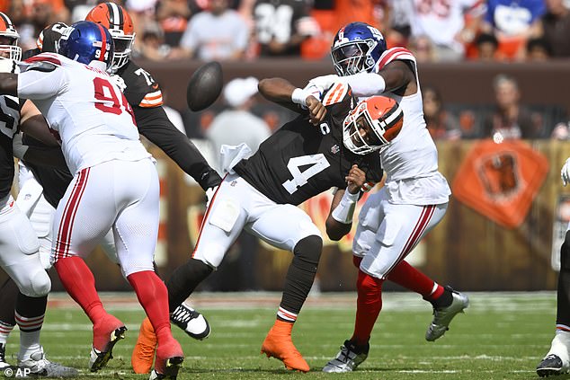 Watson underperformed and was tackled eight times in Cleveland's 21-15 loss to the Giants