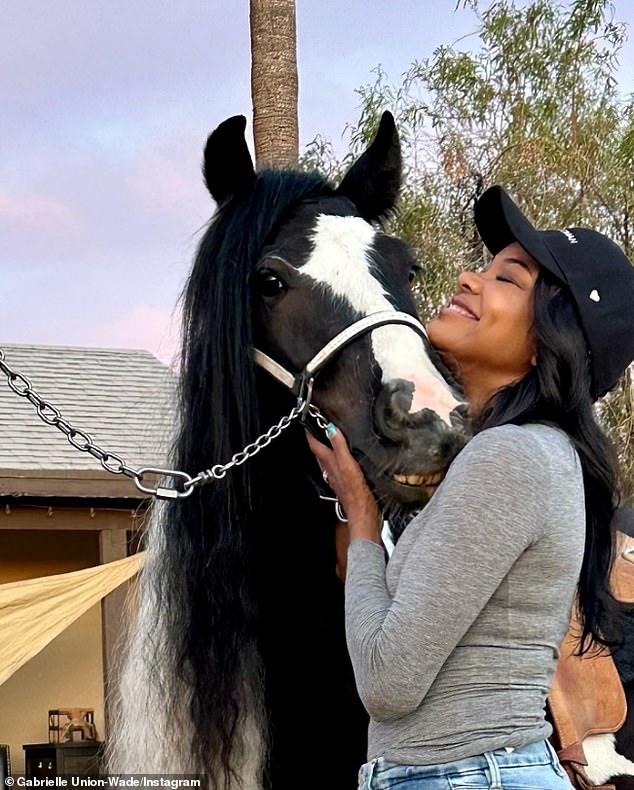 She then shared a photo of herself posing and enjoying a sweet moment with a horse