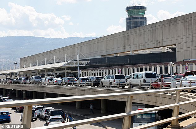 A line of cars can be seen outside Beirut's Rafic Hariri International Airport this morning as people were reportedly asked to evacuate