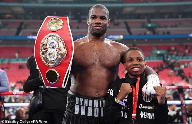 Joshua was heard calling Dynamite Dubois, who had retained his IBF title, 's***'