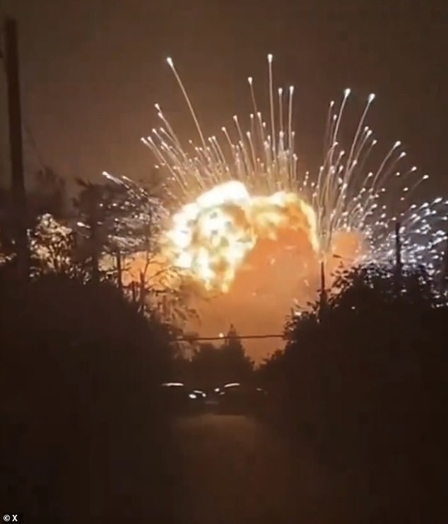 Apocalyptic explosions tore apart two massive Russian missile and ammunition storage sites over the weekend