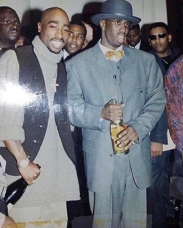 The rap legend, who died at age 25, is pictured with Combs at his 1994 birthday party at the Roseland Ballroom