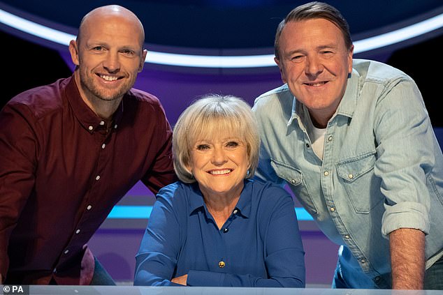 It has also been claimed that Question of Sport has lost millions of viewers since Sue Barker left as presenter, with Paddy replacing her in 2021 (Sue pictured with captains Matt Dawson and Phil Tufnell)