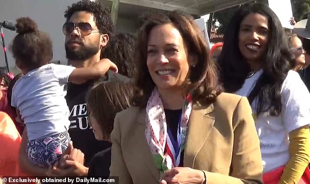 Kamala Harris marches and protests deportation with actor Jussie Smollett