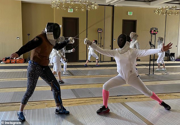 It was her first fencing tournament since she took up the sport