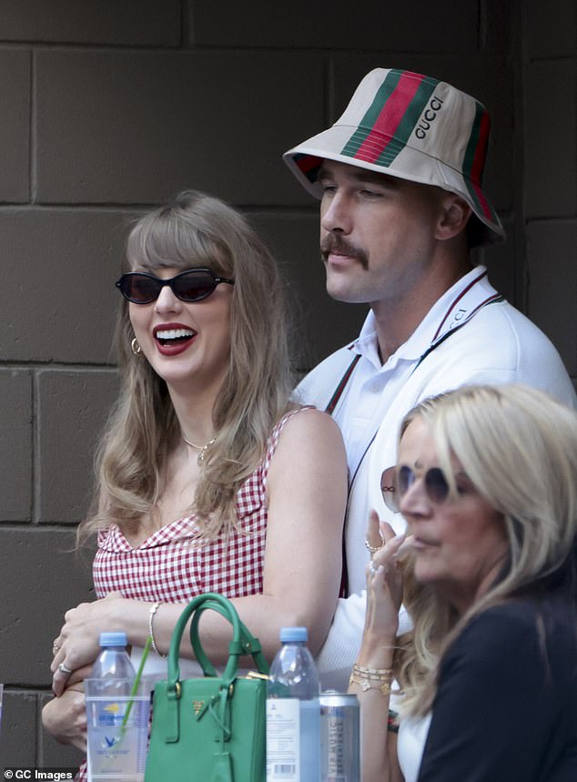 Kelce and girlfriend Taylor Swift attend the US Open Men's Final during their trip to New York