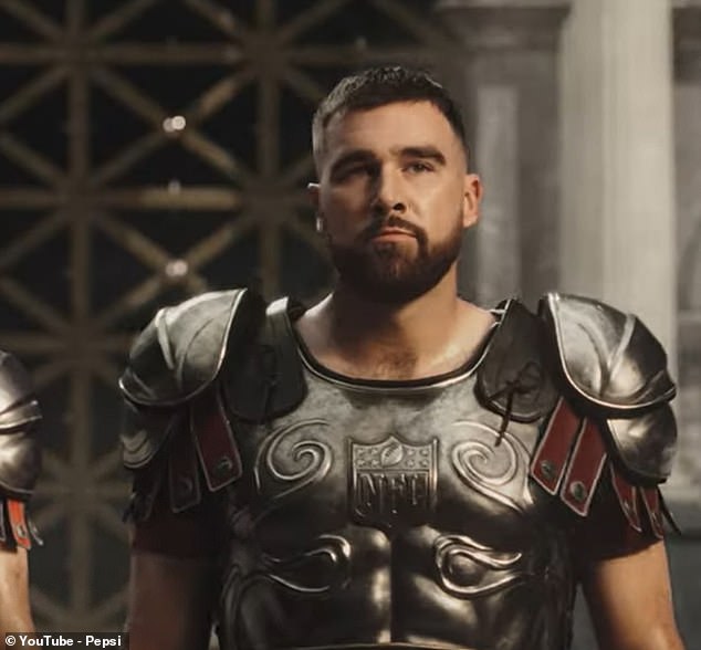 Kelce recently dressed as a Roman gladiator in the latest campaign for Pepsi and the NFL