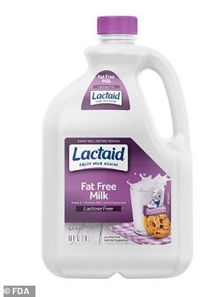 Lactaid Fat Free Milk (above) is one of the products included in the recall