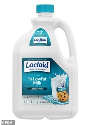 Lactaid 1% Milk (above) is one of the products included in the recall