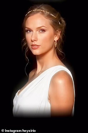 At the beginning of the video we see Swift as a glamorous Greek woman