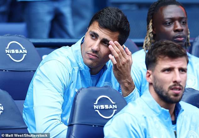 Bernardo Silva had stated that Rodri (pictured) left the Etihad Stadium on Sunday 'in a bad way'