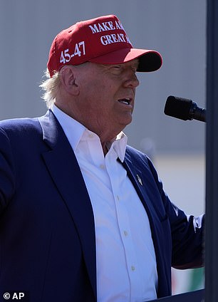 Former President Donald Trump in Wilmington, NC on September 21