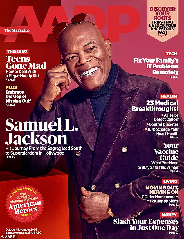 Jackson is the cover star of AARP's October/November 2024 issue