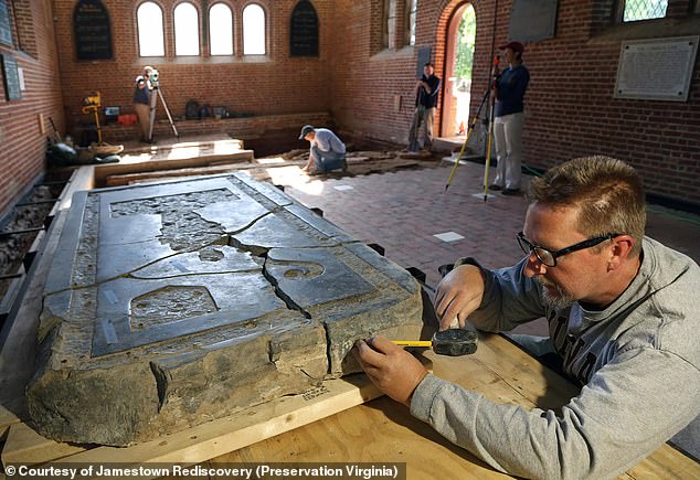 The tombstone, which was unearthed in the Chesapeake Bay region, was thought to be made of 