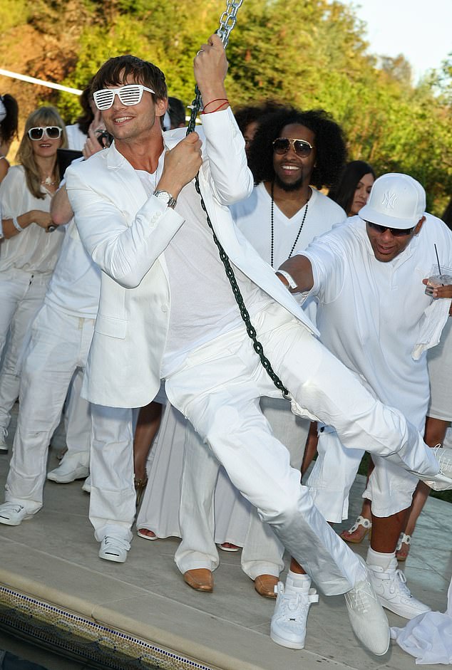 Ashton Kutcher co-hosted a White Party with Combs to raise awareness for Malaria No More held at a private residence on July 4, 2009 in Beverly Hills