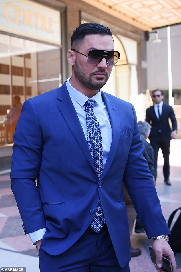 Mehajer is pictured arriving at the Downing Centre court in Sydney for a case in August 2020