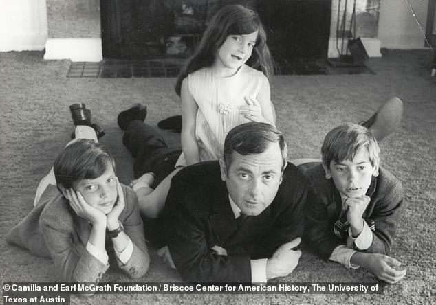 The brutal murder traumatized her prominent Hollywood family (Alex, Dominique and Griffin with their father, Dominick Dunne, in 1967 at the Chateau Marmont)