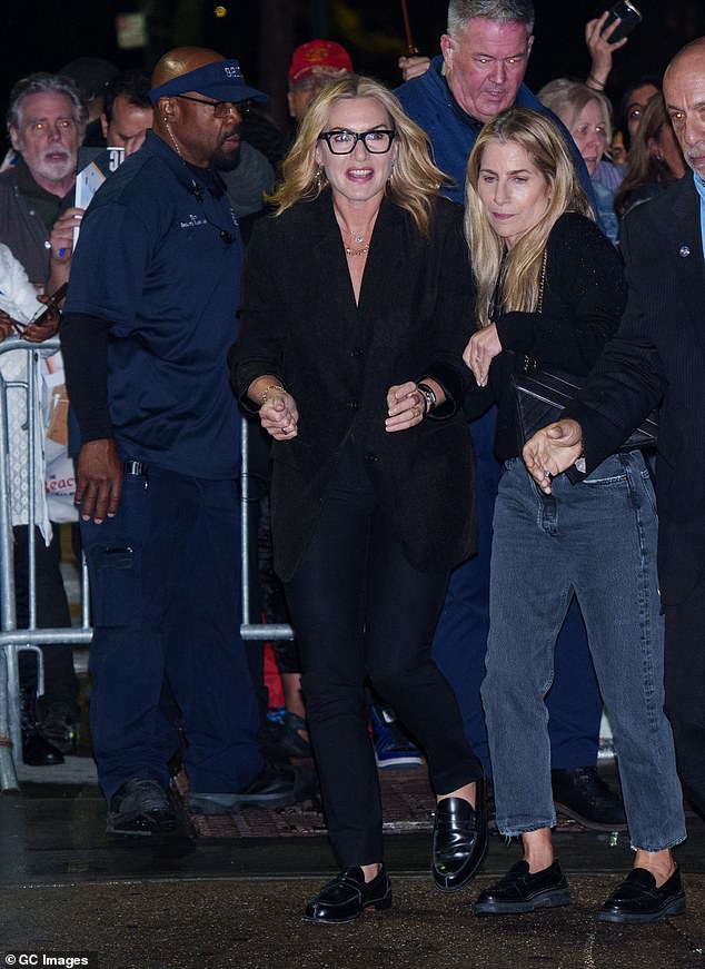 Kate grinned before walking out. The Hollywood star is also preparing to be honored with the Crystal Award for Advocacy in Film for her role in Lee