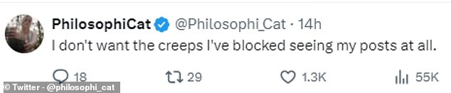 “I don't want the creeps I blocked to see my messages,” one user tweeted, while another simply said, “We don't want this.”