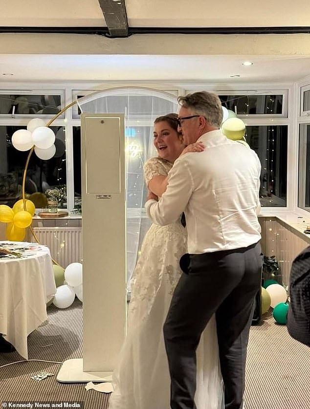 Mr Vaughan's new wife was forced to have her first dance with her father as he 'passed out' in pain