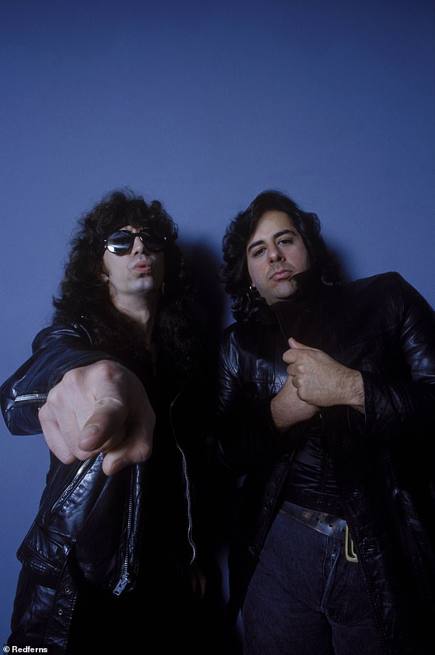 Salem died of complications from cancer, according to his former bandmates. Pictured: Salem with Eric Moore of The Godz