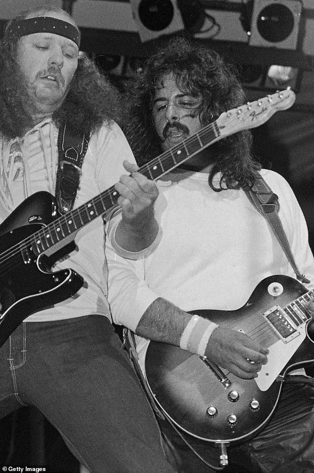 Salem first appeared with the Outlaws on the album Playin' to Win in 1978. Pictured: Hughie Thomasson and Freddie Salem and The Outlaws perform as part of the Dr. Pepper Music Festival Series at Pier 84 on June 26, 1982.