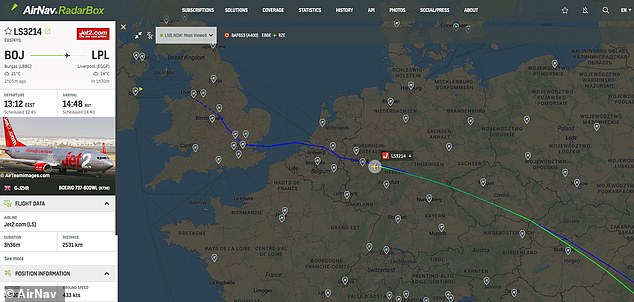 Jet2 flight LS3214 departed Burgas for the UK on the afternoon of 16 September