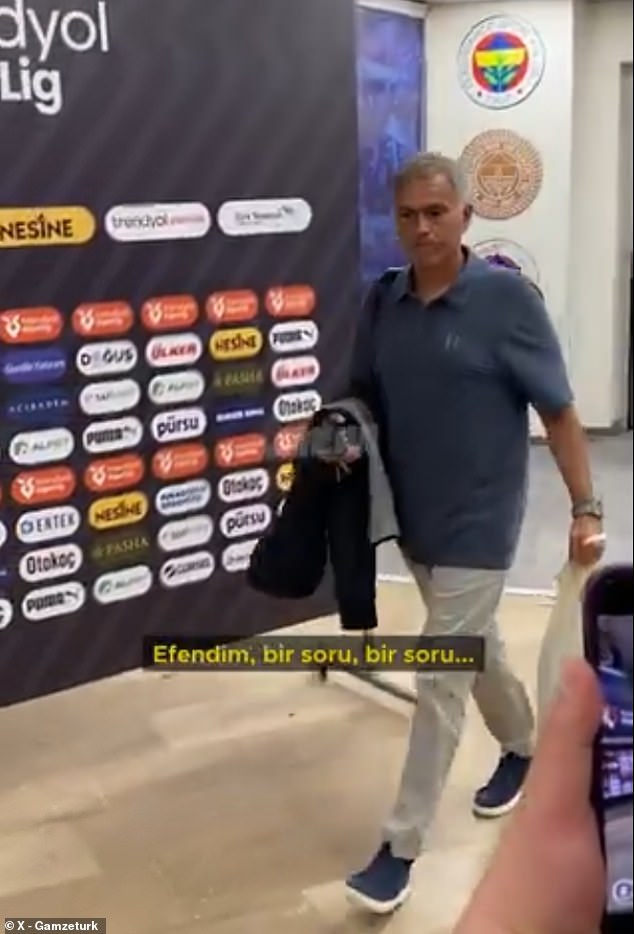 After missing his press conference, Mourinho was stopped by a reporter in the mixed zone