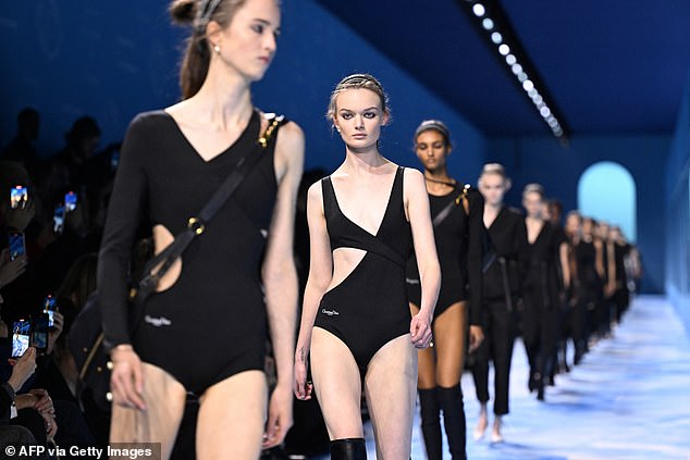 The models took to the catwalk as the second day of Paris Fashion Week kicked off