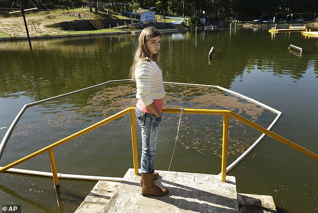 Ms. Hardig is pictured above after recovering from the infection at Willow Springs Water Park, where she says she contracted the amoeba