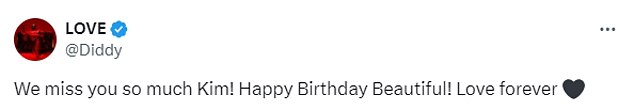 A message to X that Diddy posted on her birthday last year has also resurfaced following the memoir's publication and his arrest last week