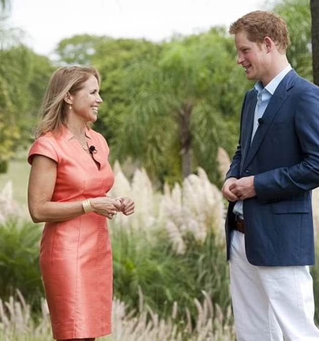 Katie claimed in her new memoir that Prince Harry reeked of booze and cigarettes when she interviewed him in Belize in 2012 (pictured)