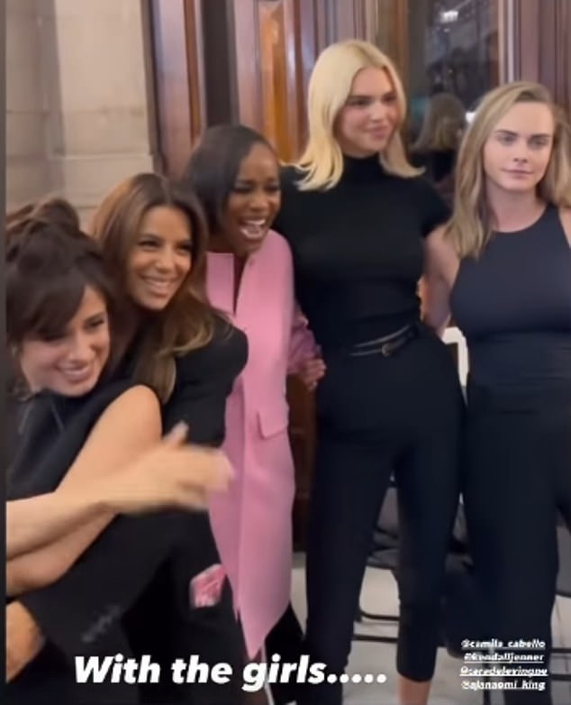 There was also a video of Kendall, Camila and Eva posing with Cara Delevingne (5'8