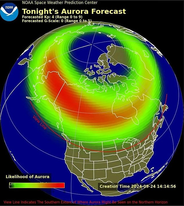 G1 storm could bring dazzling aurora borealis to northern states Tuesday and Wednesday night