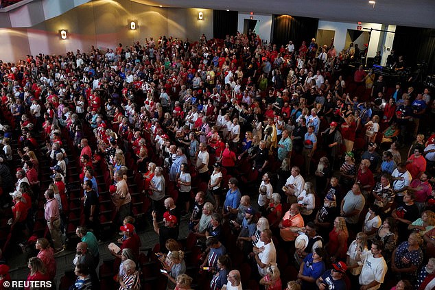 Former President Donald Trump filled the Johnny Mercer Theatre Civic Center in downtown Savannah, Georgia, with his MAGA loyalists on Tuesday