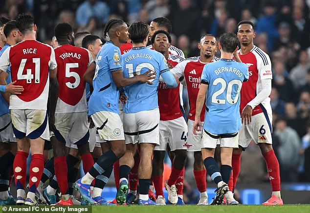 Emotions flared after City's late equaliser against the Gunners on Sunday afternoon