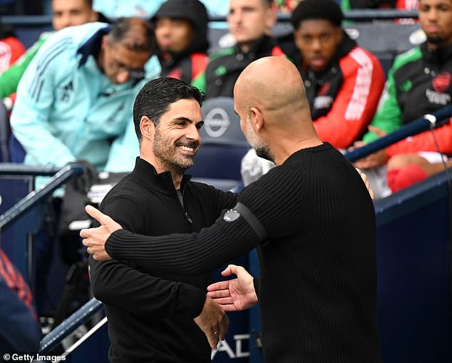 Guardiola has revealed he told Mikel Arteta 'they did a great job' despite criticism from the City players over Arsenal's tactics