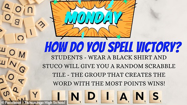 Students were told to wear shirts with random Scrabble letters on them for a spirit week activity last week. Those who could put together the word with the most points would win, they were told - which paved the way for the students' prank