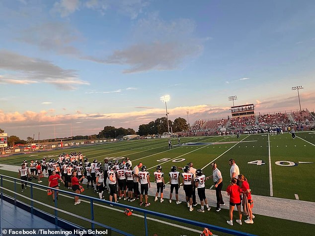 Several online individuals who appeared to be part of the city suggested that the individuals in the photo were football players from the school