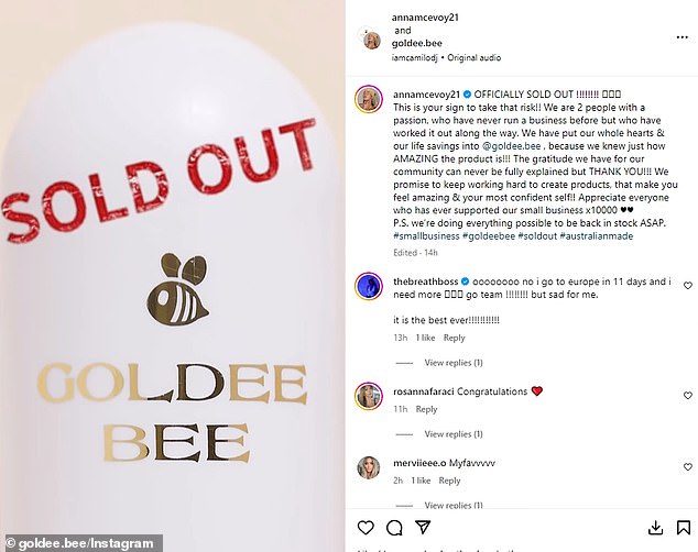 In July, Anna celebrated a huge achievement when Goldee Bee officially sold out online