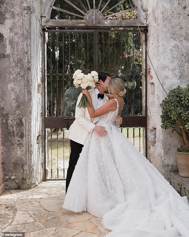 Anna walked down the aisle with Michael last month in a lavish ceremony in Corfu, Greece