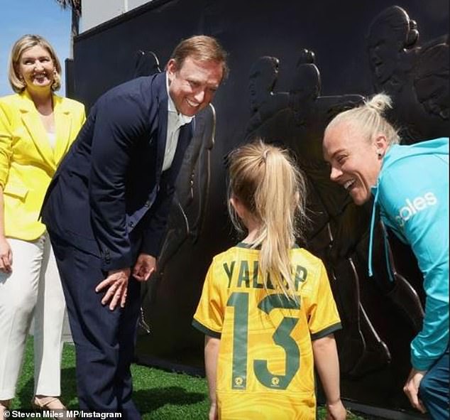 Matildas fans felt shortchanged after Queensland Government 'tribute' at Suncorp Stadium (Midfielder Tameka Yallop is pictured at the unveiling, right)