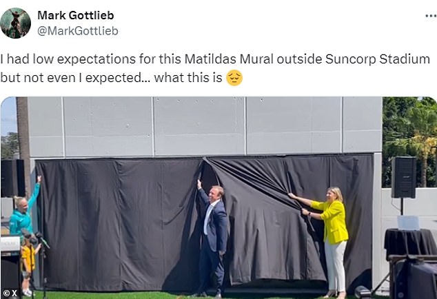 Posts like this sum up the reaction of Australian football fans to the replacement of the statue promised to Sam Kerr and her teammates