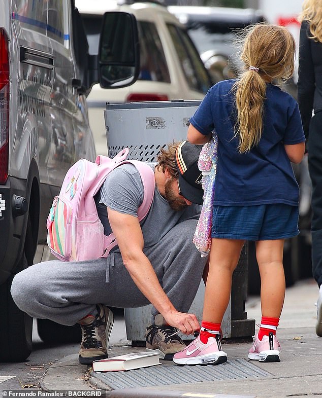 The longtime actor even carried her light pink backpack over one shoulder when he took her out to get ice cream