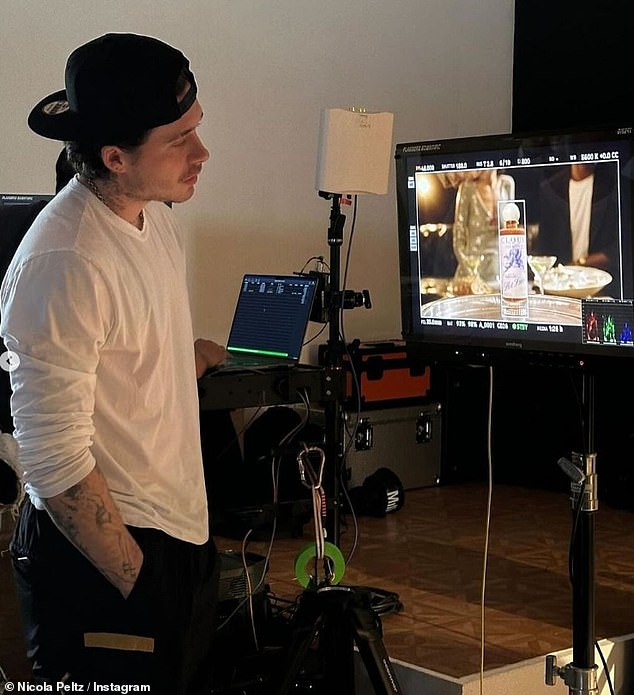 Brooklyn looked completely focused in a behind-the-scenes shot of the promotional campaign